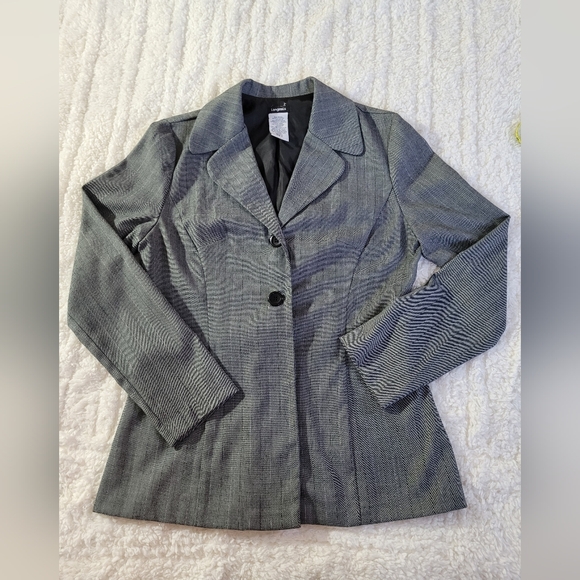 Tangents Women’s Sz 9 Gray Striped 3 Piece Pantsuit with Camisole Top, Blazer - Picture 2 of 16